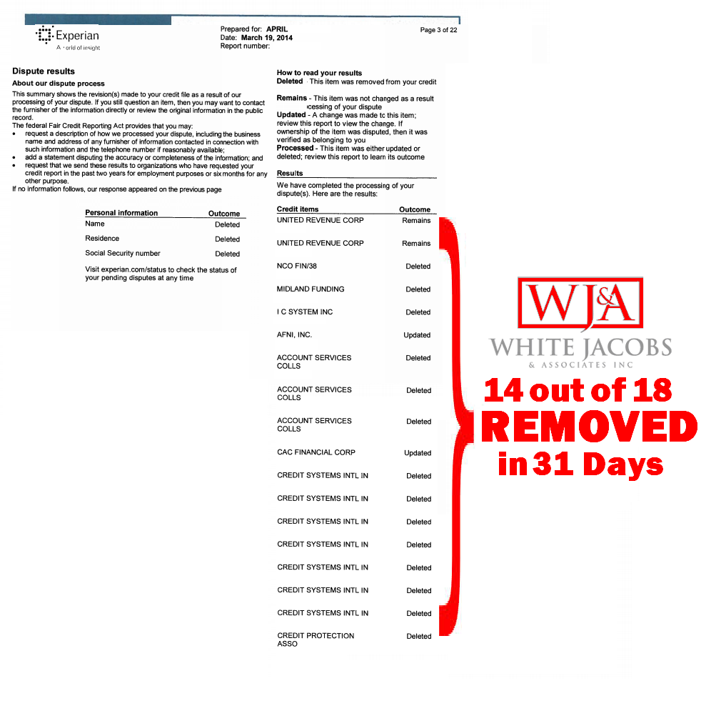 white, jacobs & associates experian results .3.19.14