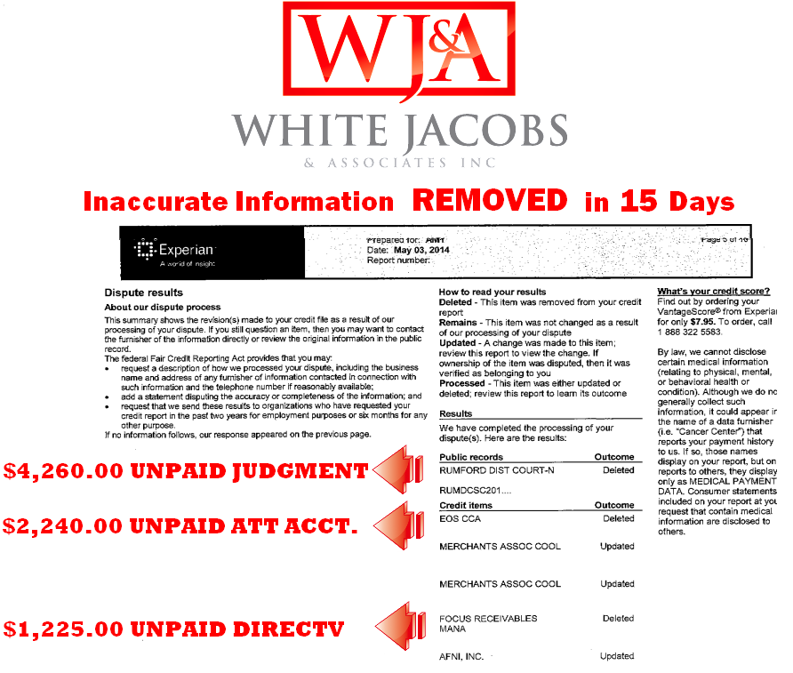 white, jacobs & associates experian results 5.3.14