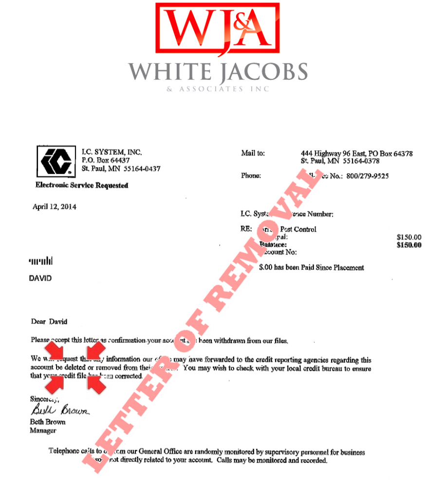 White, Jacobs & Associates results Creditor Response 4.12.14
