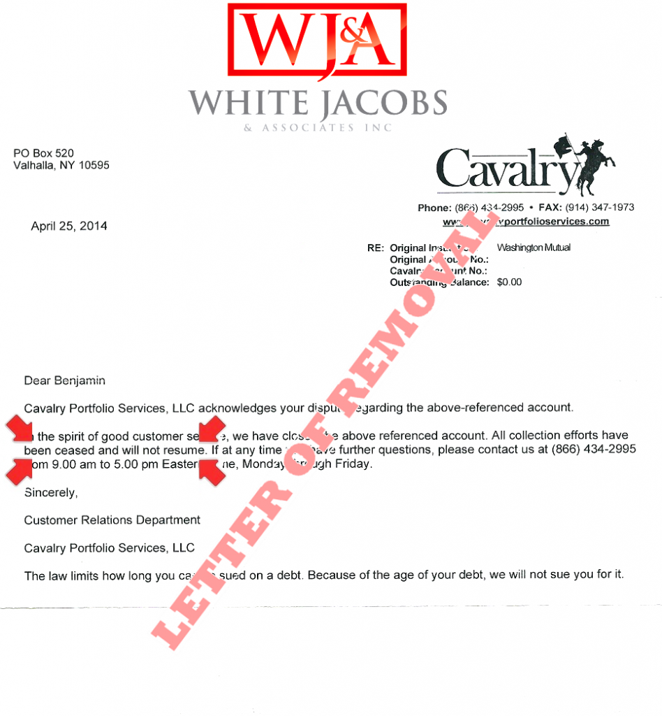 White, Jacobs & Associates results creditor responses 4.25.14
