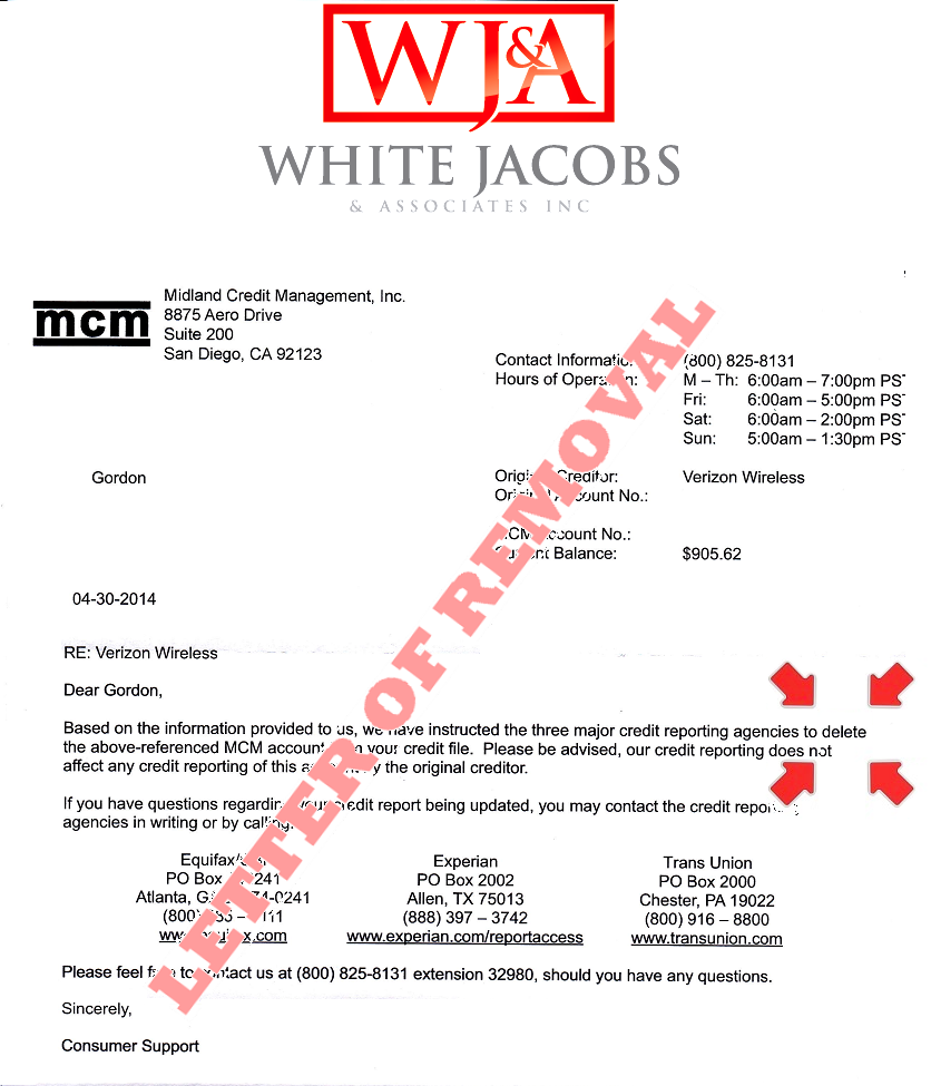 White, Jacobs & Associates results - creditor responses 4-30-2014