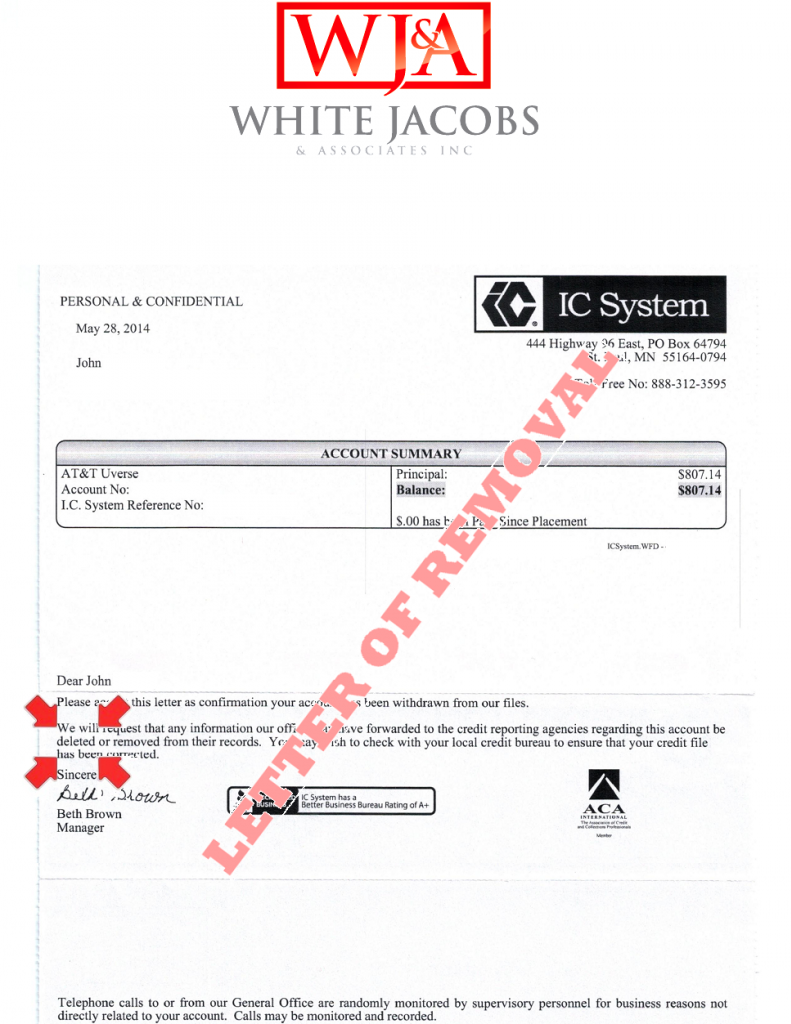 White, Jacobs and Associates creditor response 5.28.14