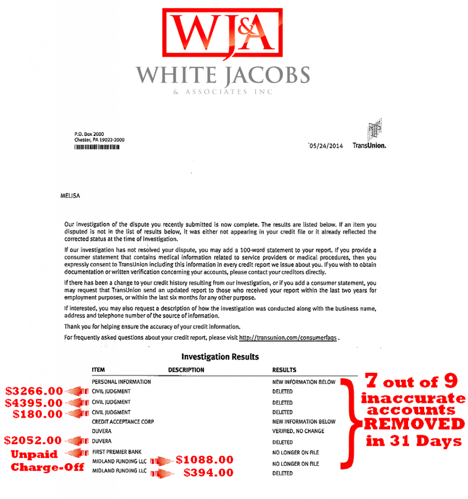 White, Jacobs & Associates bureau results 5.24.14