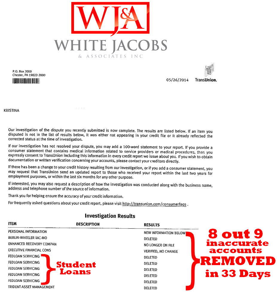 White, Jacobs & Associates Bureau Results 5.26.14