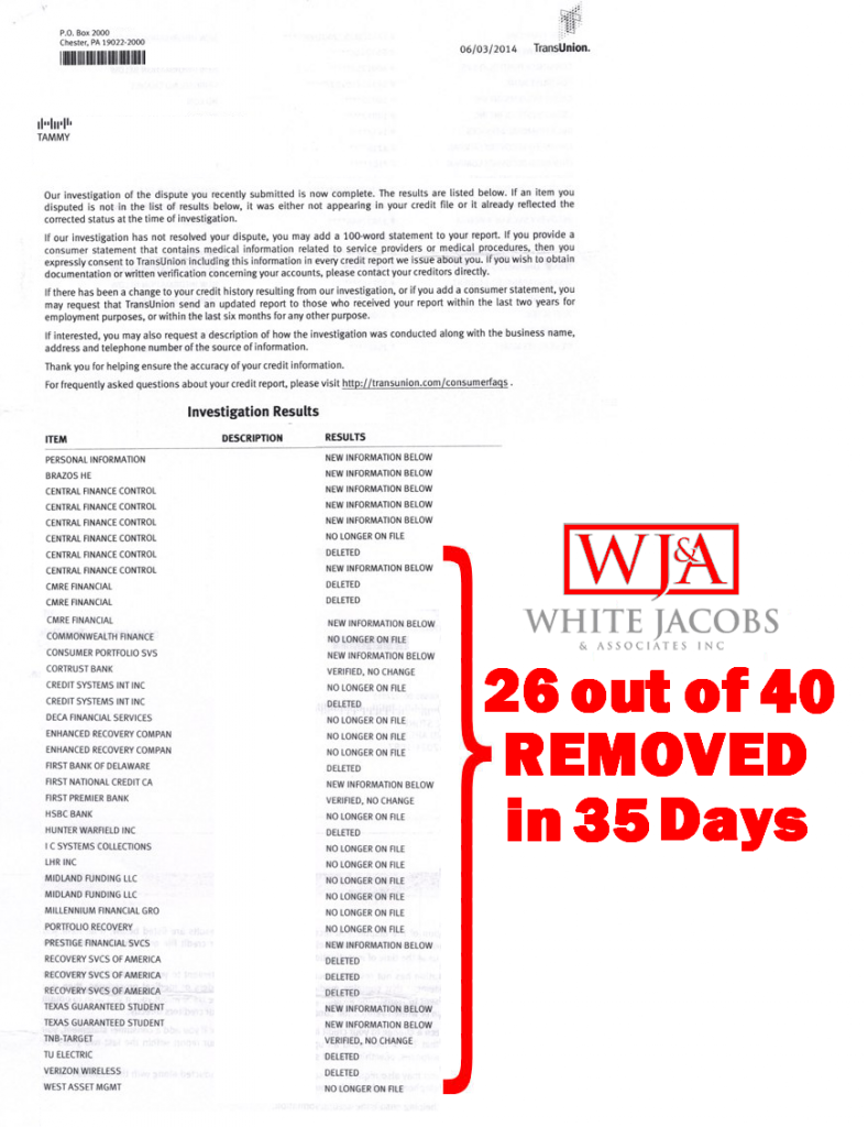White, Jacobs & Associates Bureau results 6.3.14