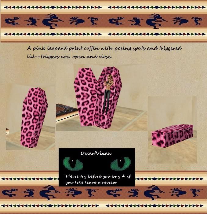 Pink Leopard Print Coffin