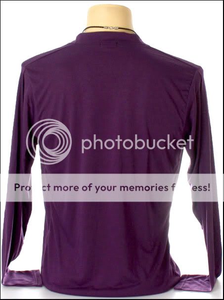 New Indie Long Sleeve Purple Deep Cut Neck Men Shirt M  