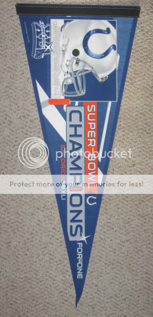 INDIANAPOLIS COLTS SUPER BOWL CHAMPIONS XLI PENNANT  