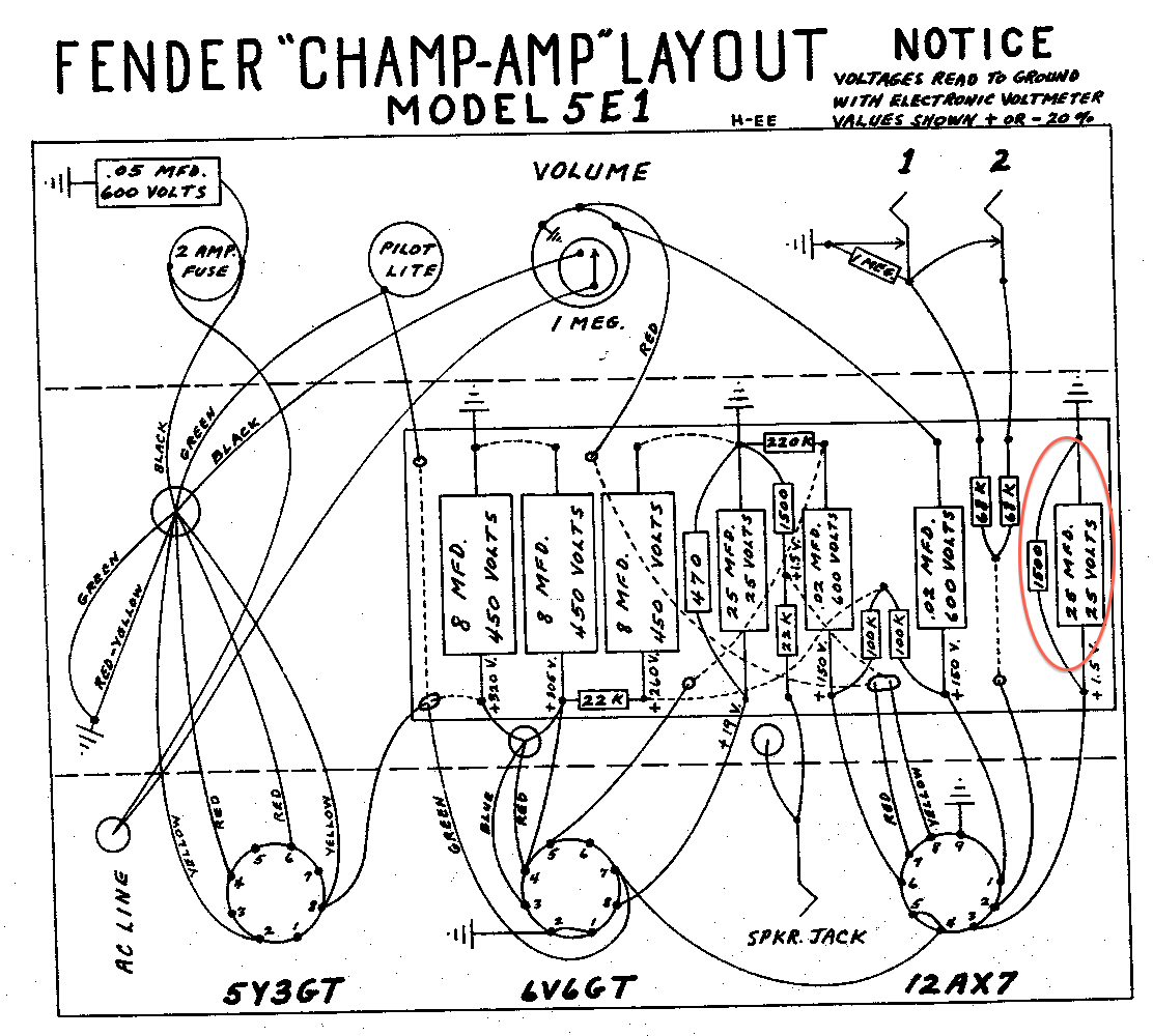 Fender Tweed Champ Schematic