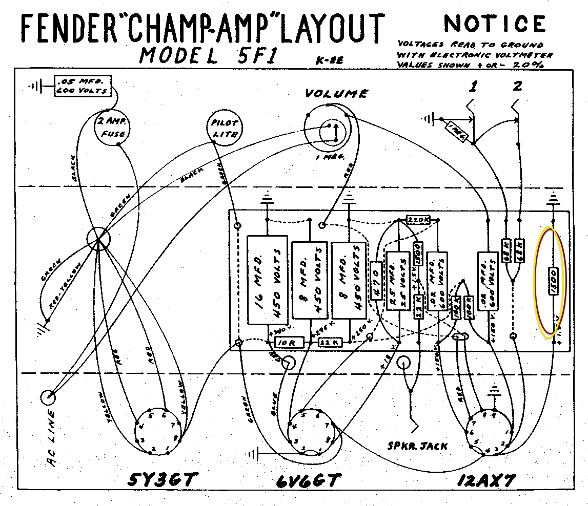 Fender Tweed Champ Schematic